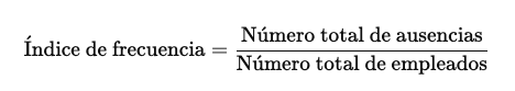 Fórmula para calcular el índice de frecuencia de absentismo: