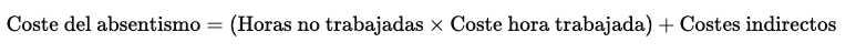 formula para calcular el coste del absentismo