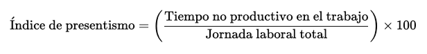 formula para calcular el indice de presentimo